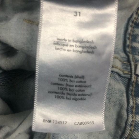 WeWoreWhat Icon Jean Sz 31 Light Wash Distressed Raw Hem Wide Leg Mid Waist - Picture 6 of 7